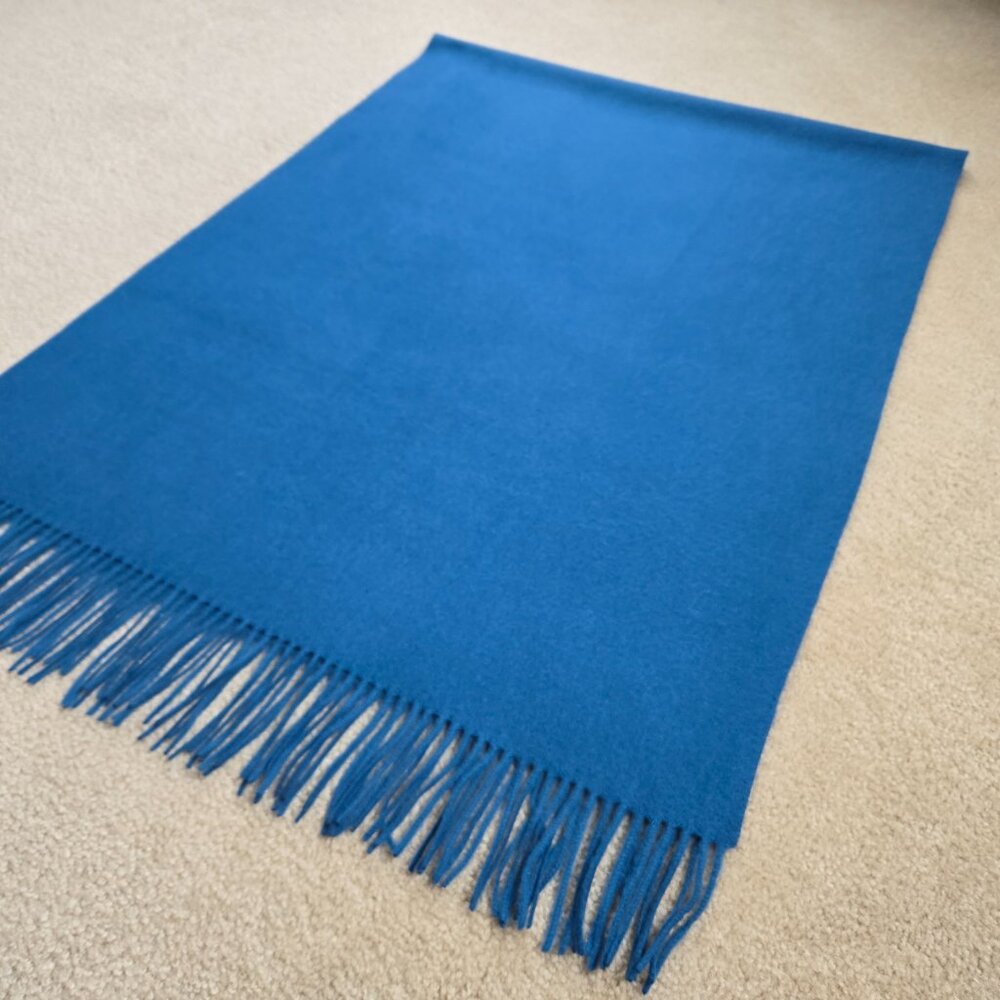 NWOT **TEAL** Cashmere Scarf Large Shawl Wrap - Picture 7 of 16